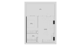 Apartment floor plan, 1 bedroom in THE PAD No. 11007